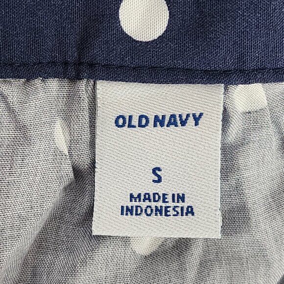 Old Navy Navy Blue White Polka Dot V Neck Pull On Long Sleeve Rayon Top Size S - Picture 15 of 16